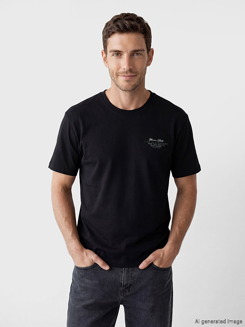 Crew Neck Oversize Printed Men's T-Shirt