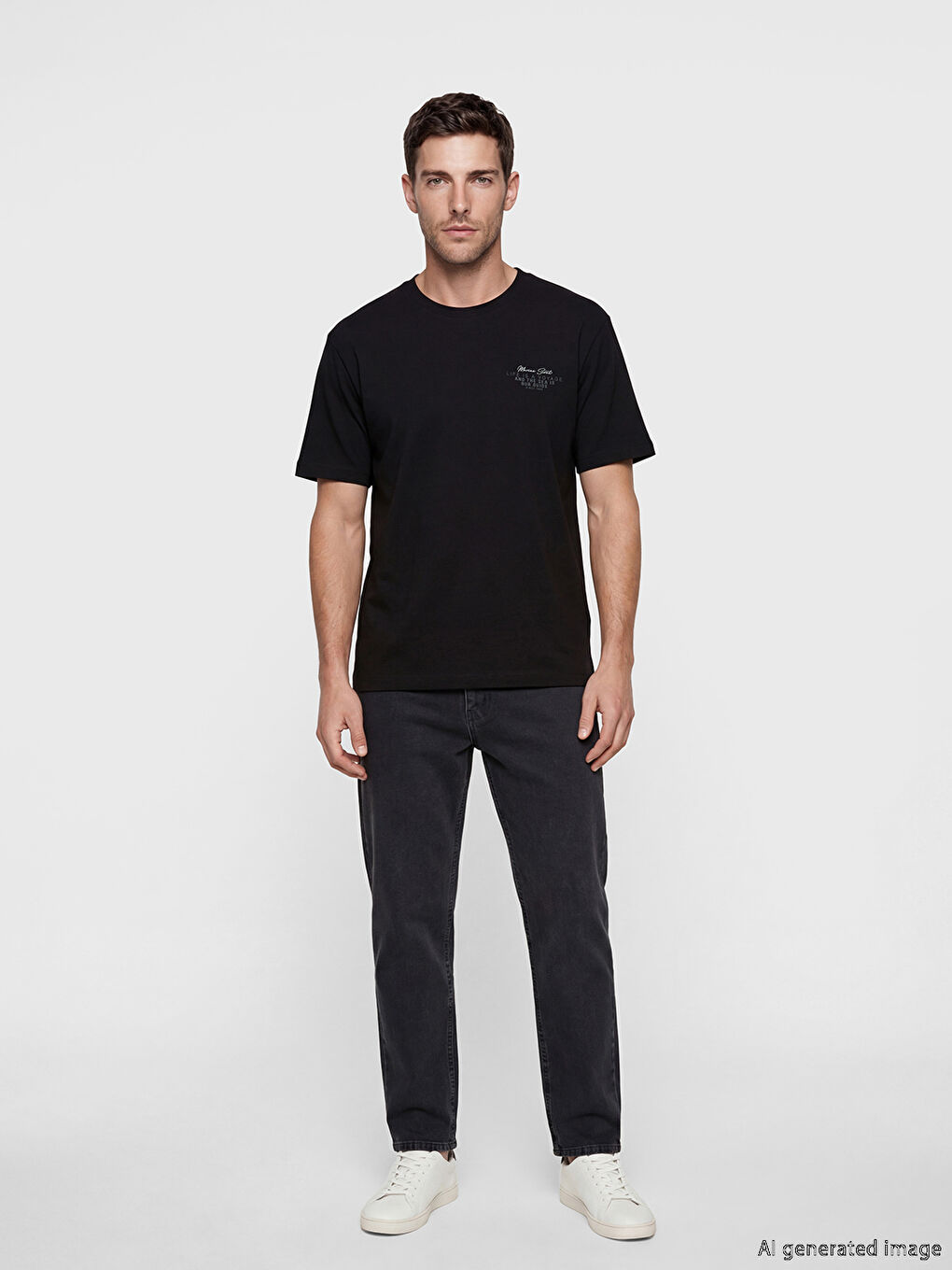 Crew Neck Oversize Printed Men's T-Shirt-1