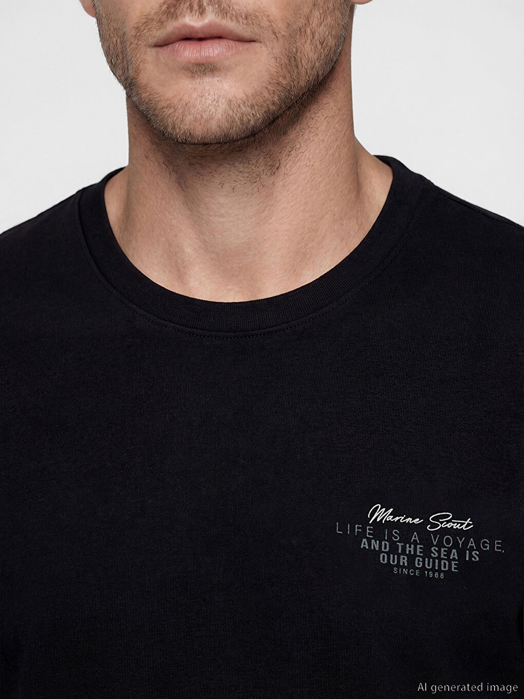 Crew Neck Oversize Printed Men's T-Shirt-2