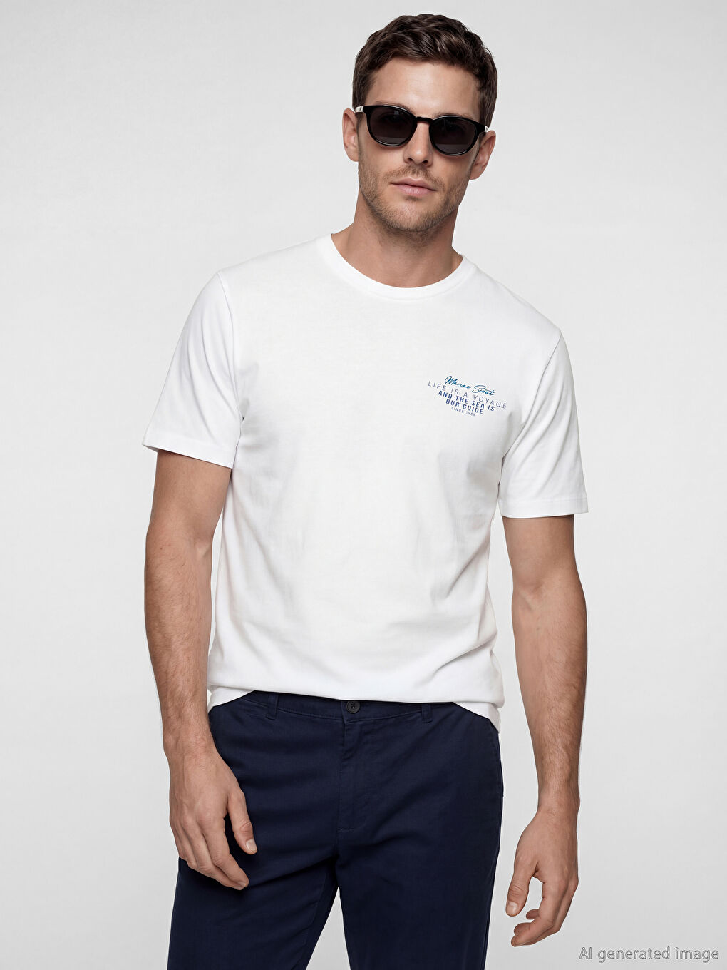 Crew Neck Oversize Printed Men's T-Shirt