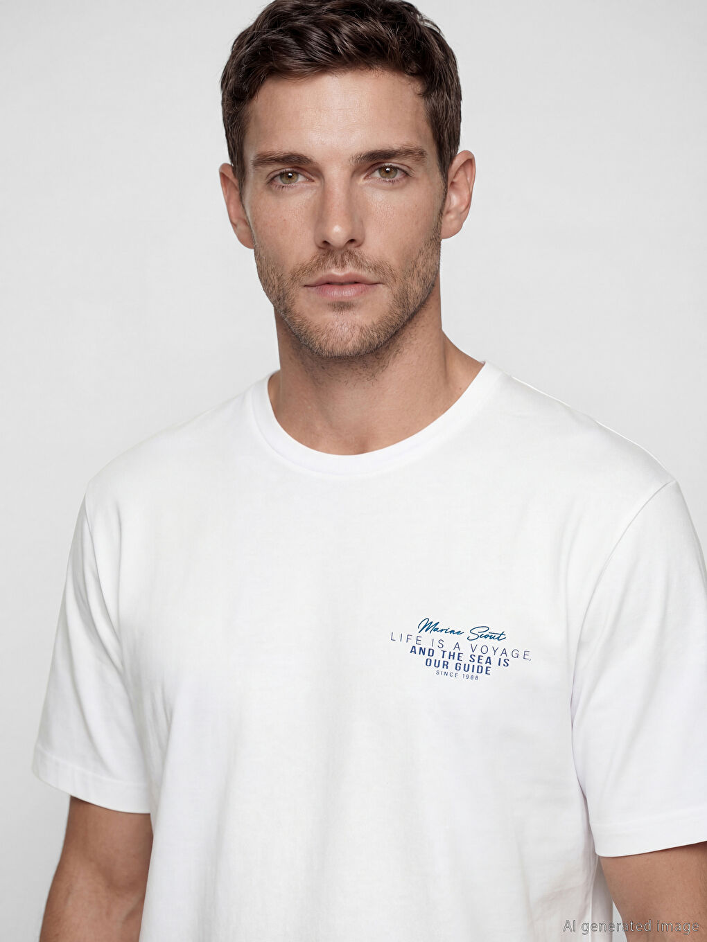 Crew Neck Oversize Printed Men's T-Shirt-2