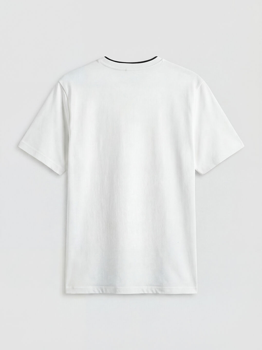 تي شيرت رجالي محبوك مطبوع بياقة دائرية-5