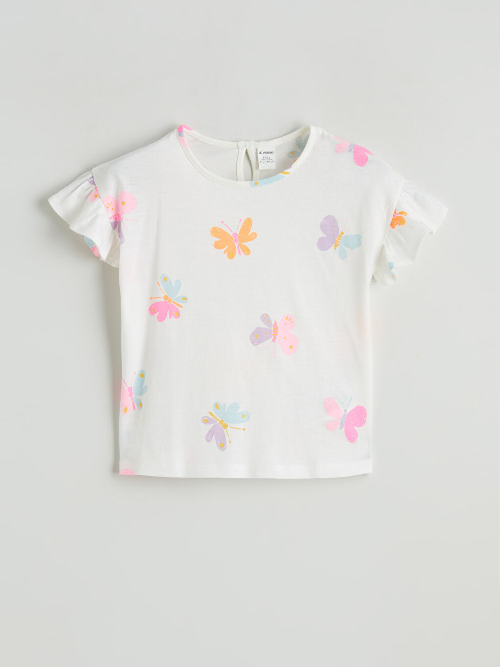 Butterfly-Print Jersey Blouse and Leggings Set for Girls-1