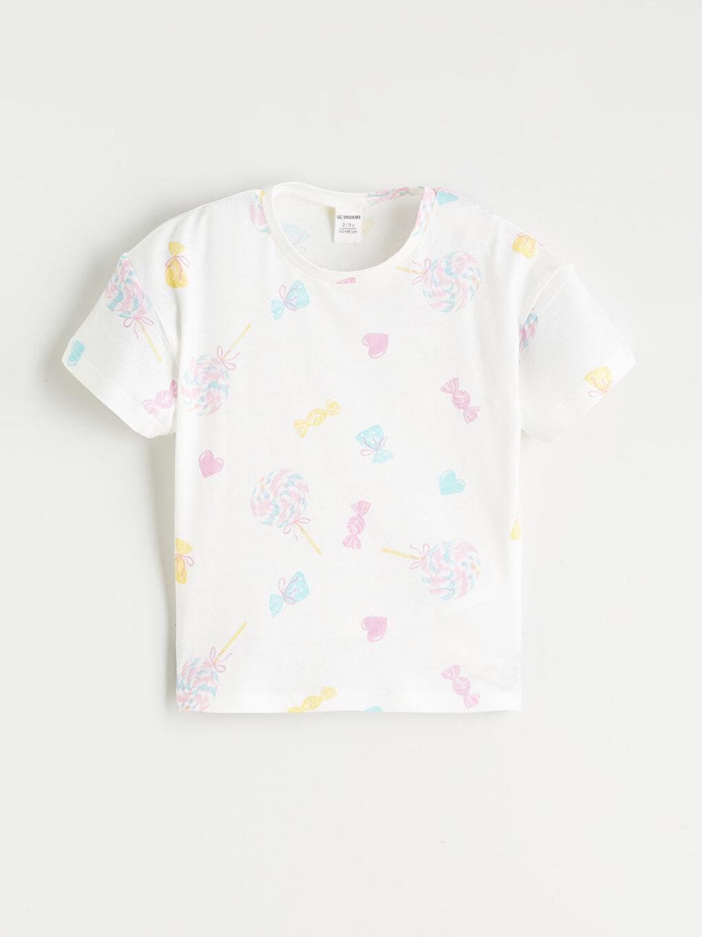 Girls' Crew Neck Printed T-shirt and Shorts Set-1