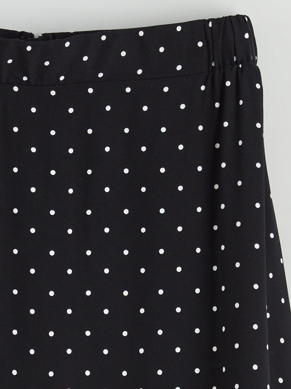 Polka Dot Skirt with Elastic Waist and Slit-5