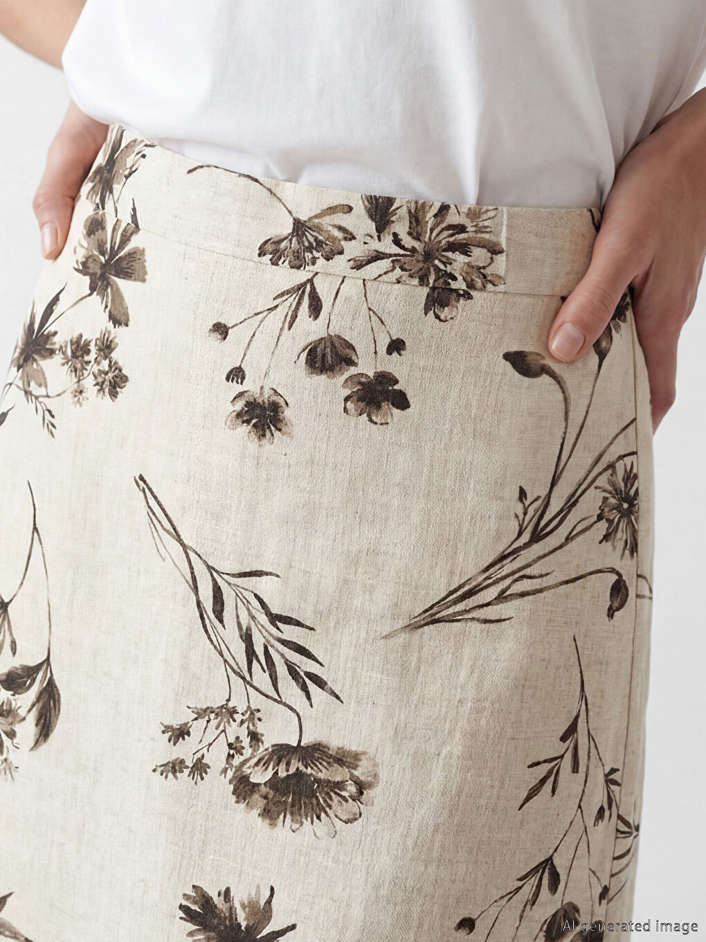 Ελαστική Μέση Φλοράλ Κλος Φούστα-1