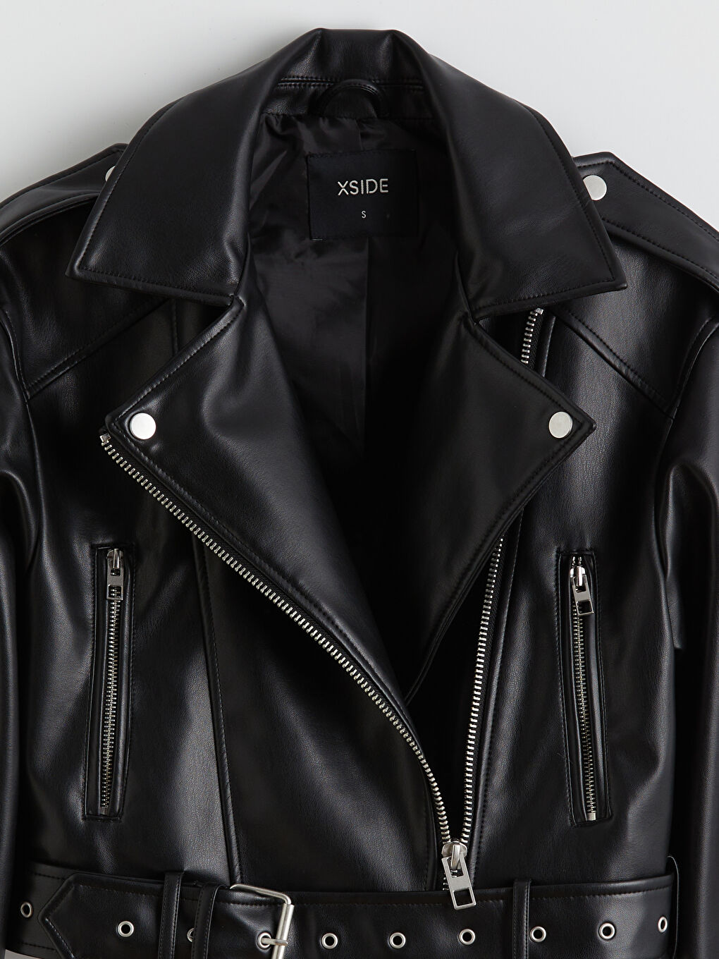 Woman BLACK Faux Leather Jacket-6