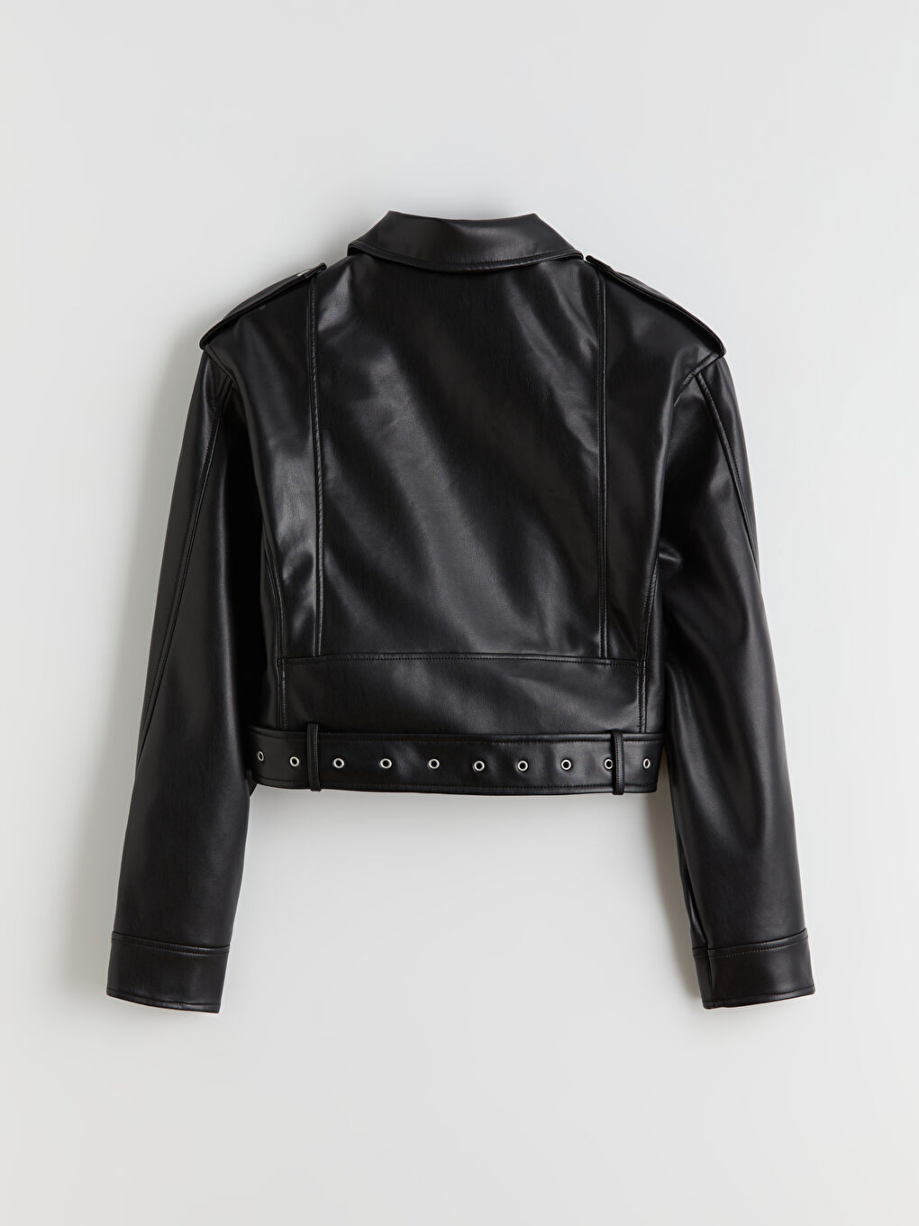 Woman BLACK Faux Leather Jacket-7
