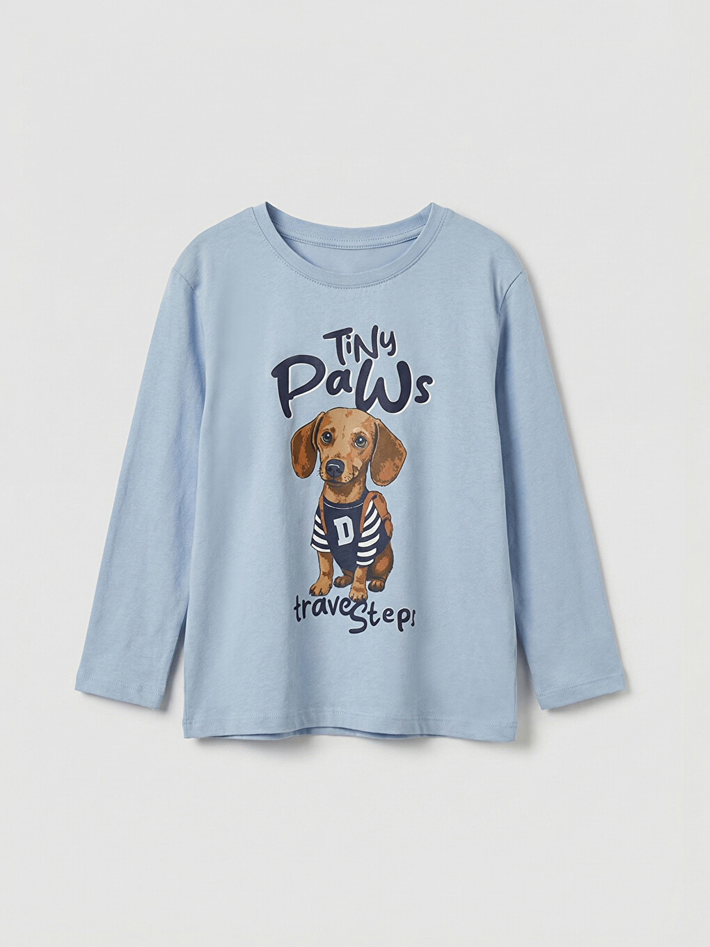 Mavi Bisiklet Yaka Baskılı Erkek Çocuk Pijama Üstü