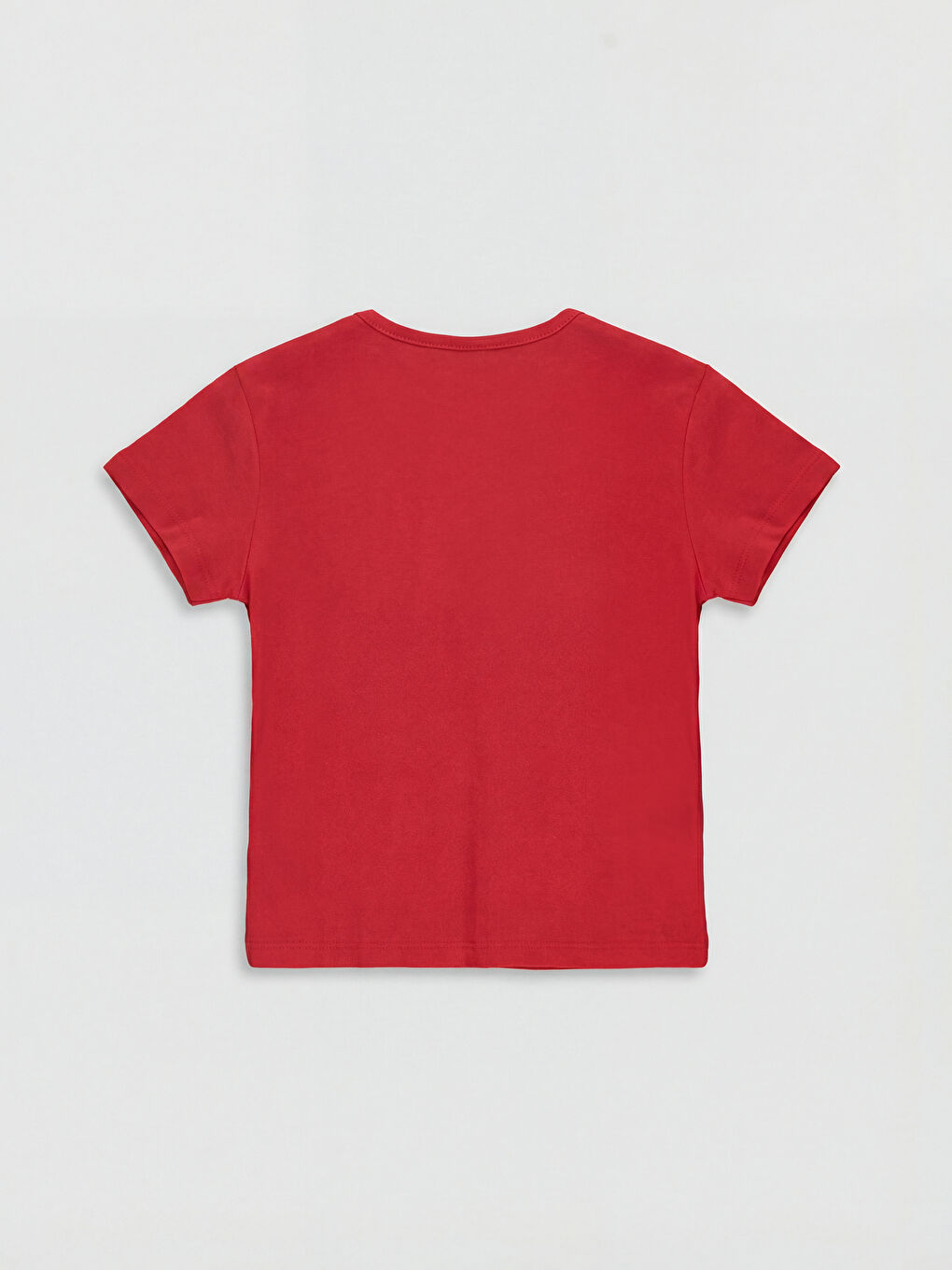 Kırmızı Bisiklet Yaka Atatürk Baskılı Kız Çocuk Tişört-1