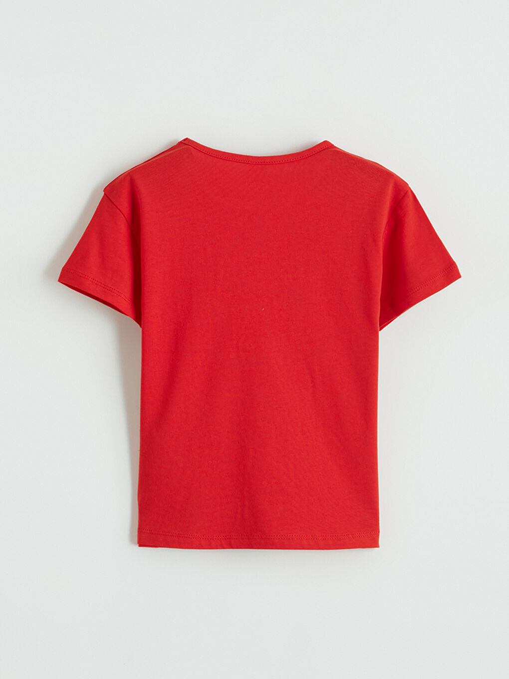 Kırmızı Bisiklet Yaka Atatürk Baskılı Kız Çocuk Tişört-3