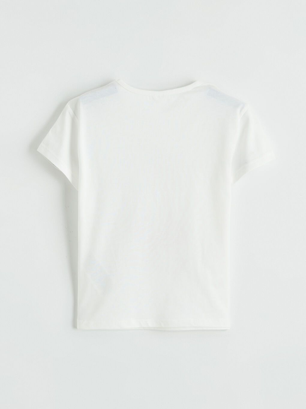 Ekru Bisiklet Yaka Atatürk Baskılı Kız Çocuk Tişört-3