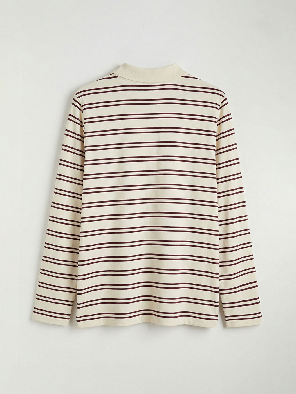 жолақты поло жағасы әйелдер футболкасы-4