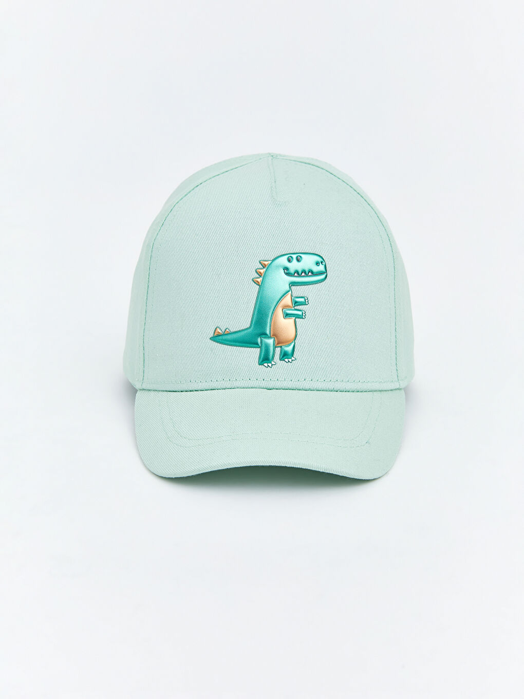 Yeşil Dinozor Nakışlı Erkek Bebek Kep Şapka 