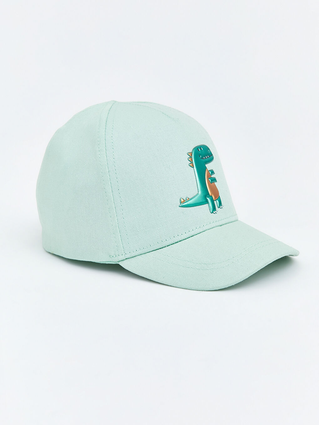 Yeşil Dinozor Nakışlı Erkek Bebek Kep Şapka -1
