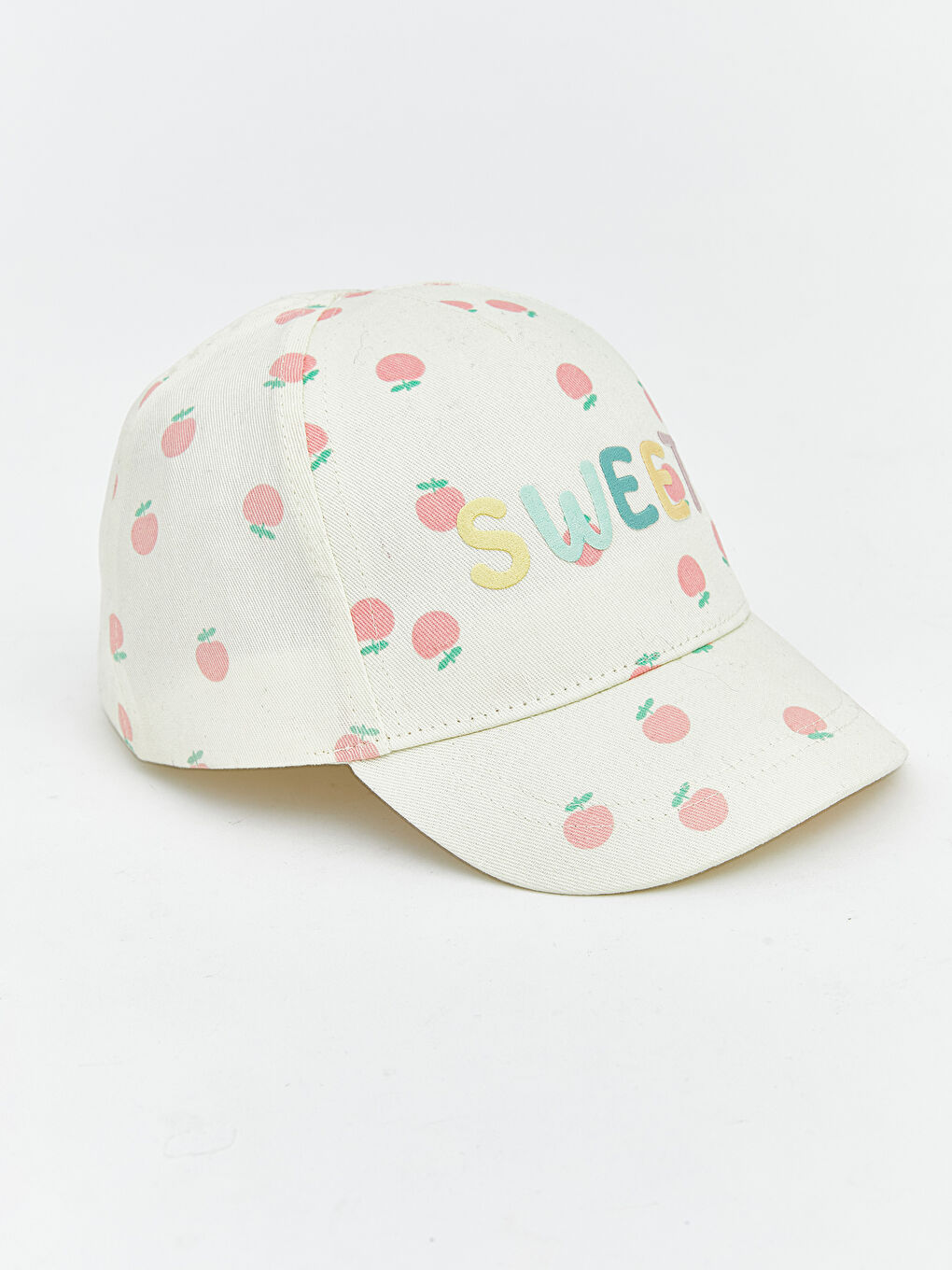 Ekru Sweet Yazısı Nakışlı Kız Bebek Kep Şapka -1
