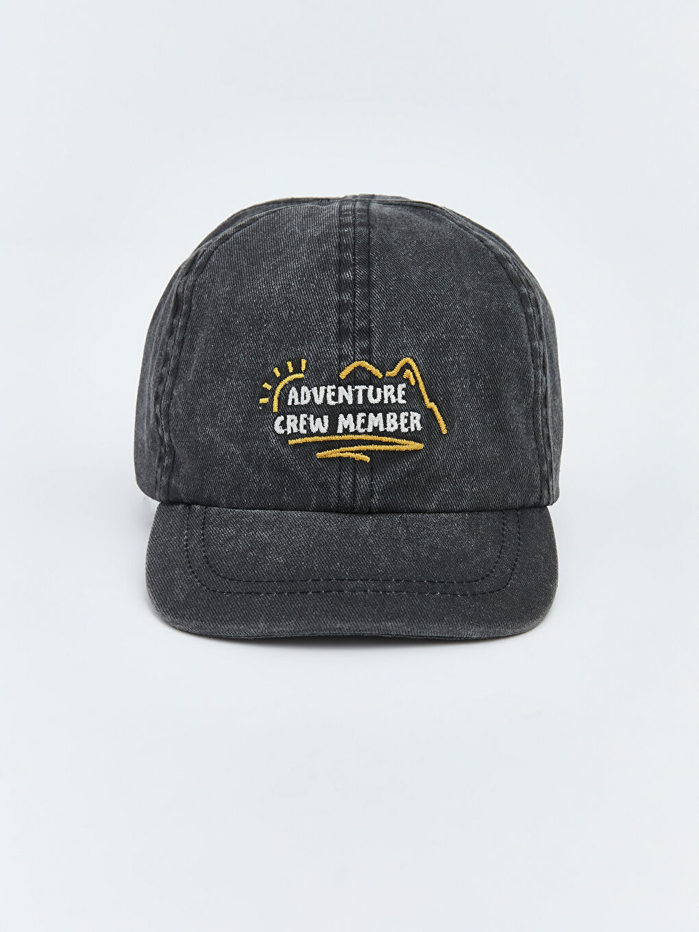 Gri Yazı Nakışlı Erkek Bebek Kep Şapka 