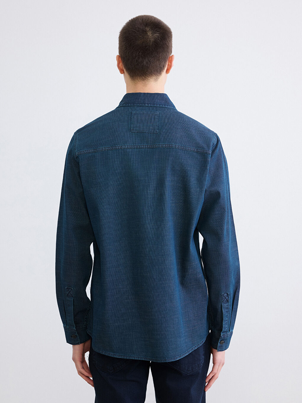 İndigo Regular Fit Erkek Jean Gömlek-3