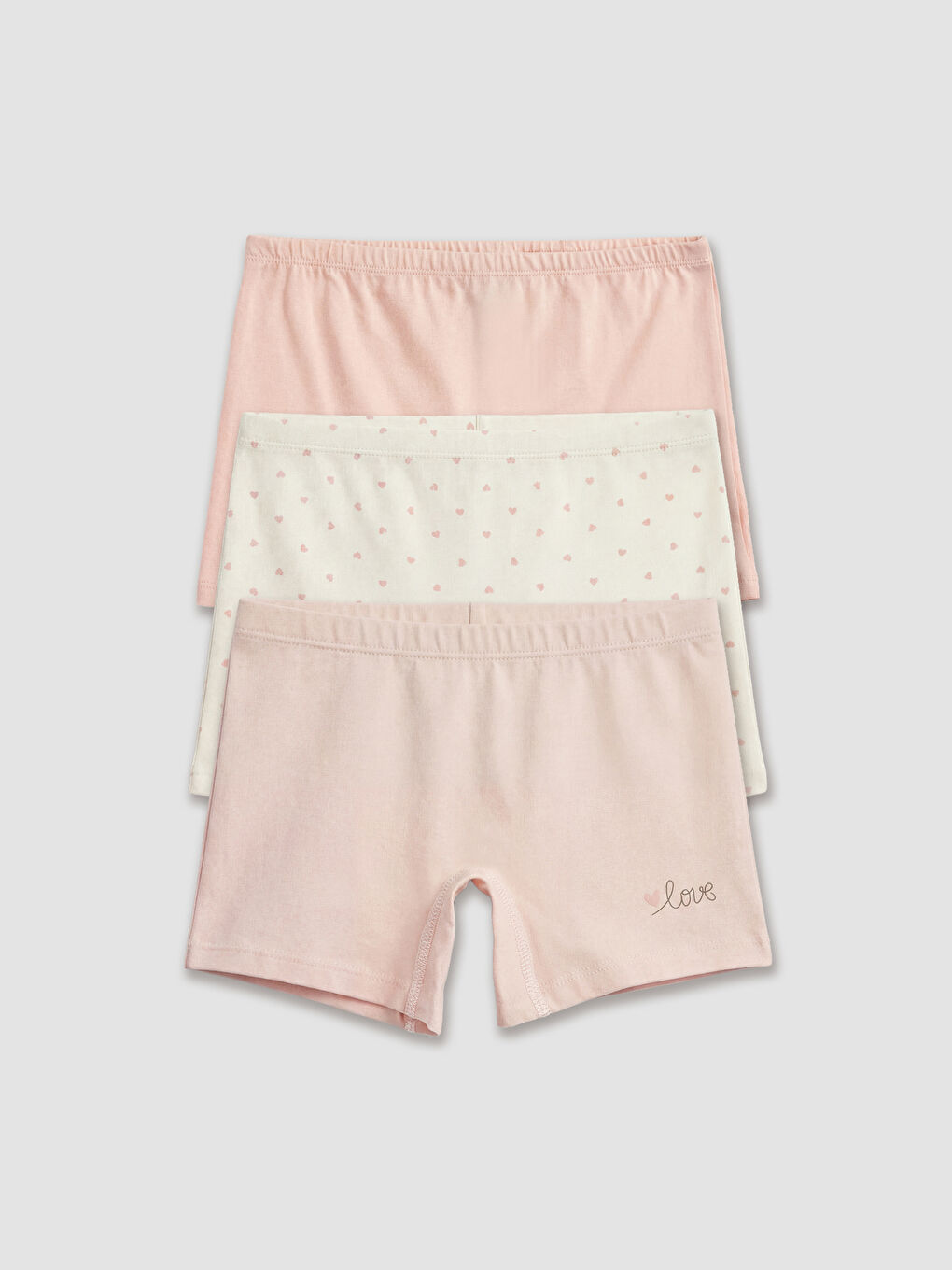 Beyaz Desenli Kız Çocuk Boxer 3'lü