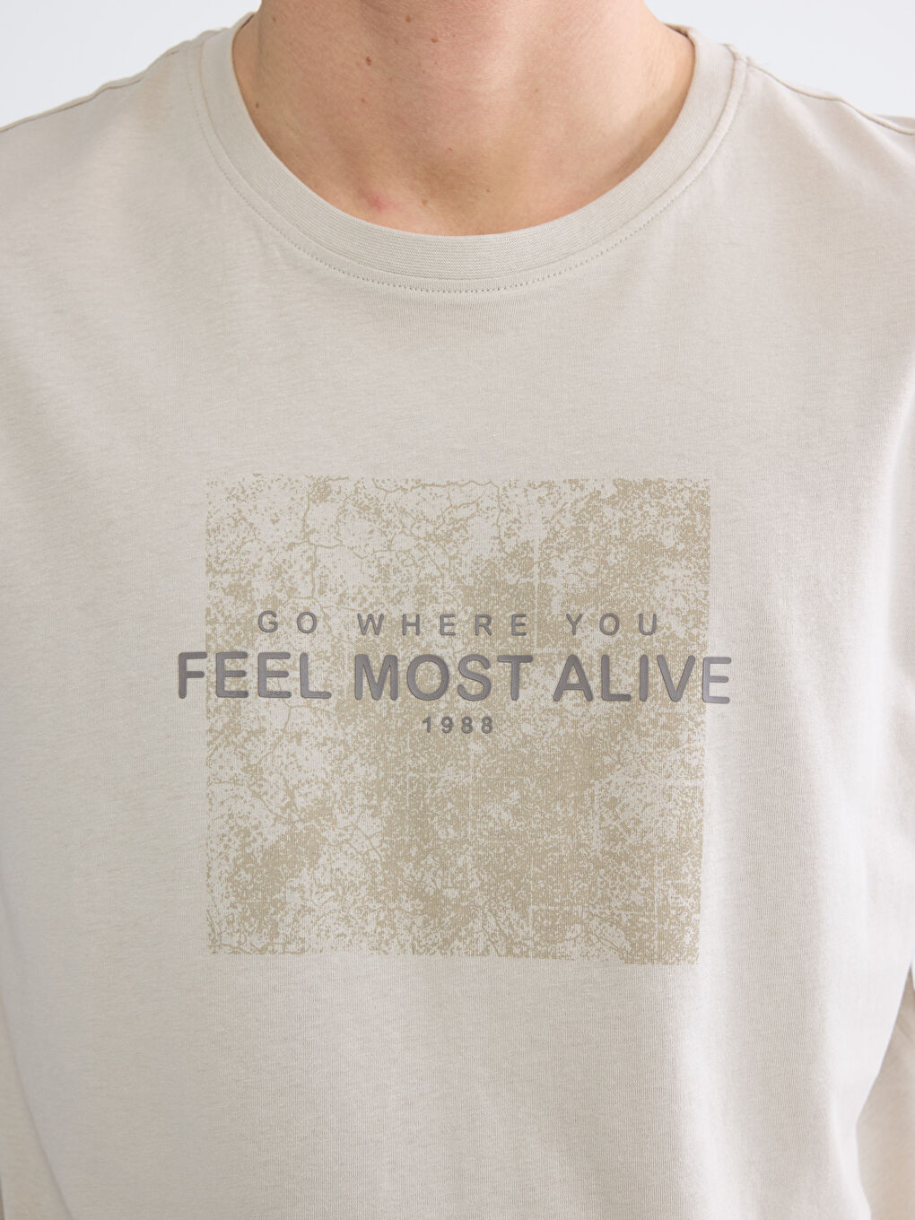 T-shirt à col rond imprimé pour homme-2