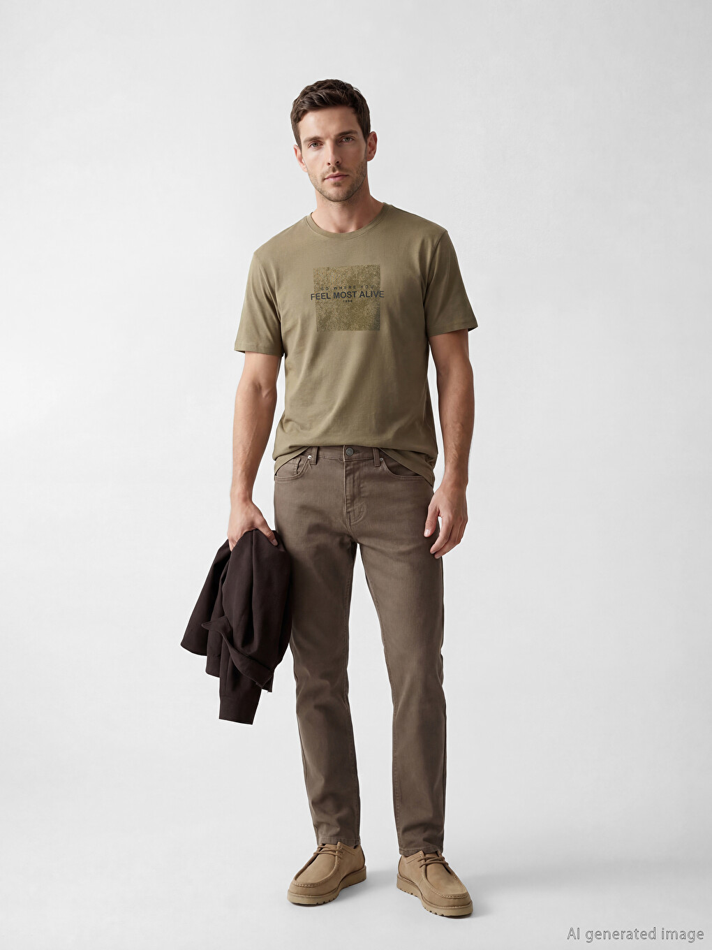 Crew Neck Printed Men's T-shirt-1