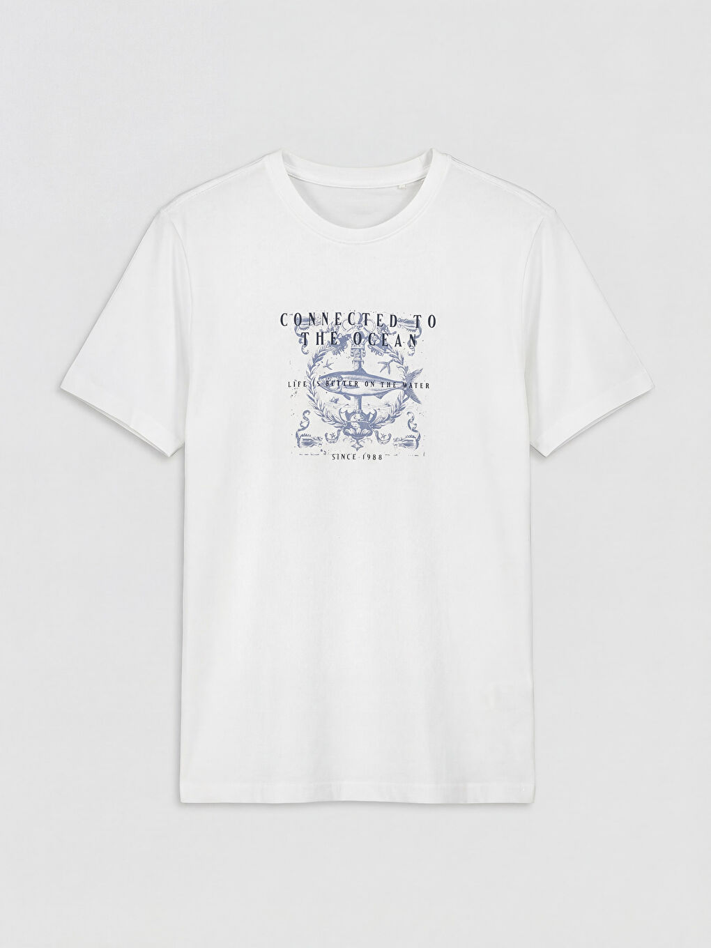 Crew Neck Printed Men's T-Shirt-4