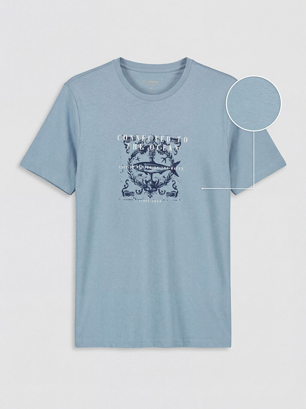 Мужчины Голубой футболка