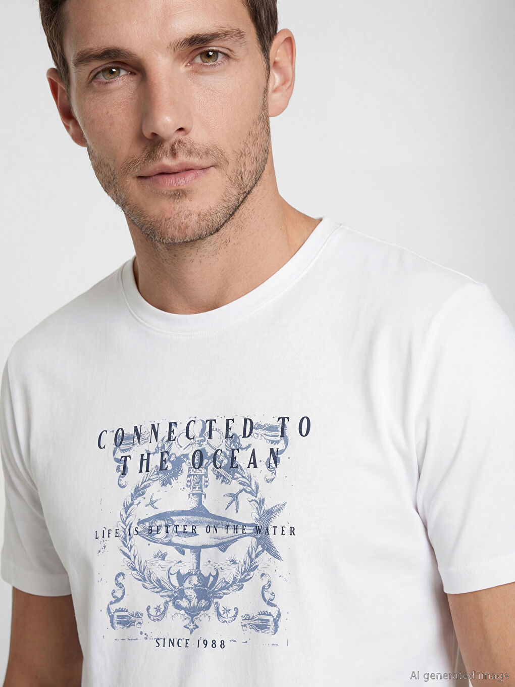 Crew Neck Printed Men's T-Shirt-2