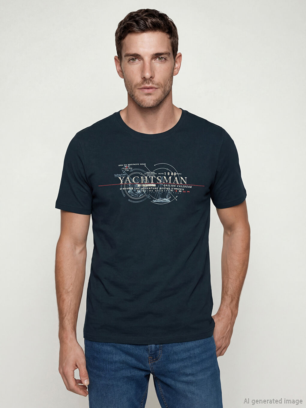 Άνδρας ΜΠΛΕ ΜΑΡΙΝ Μπλουζάκι