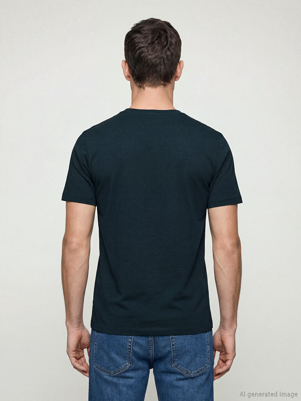 Άνδρας ΜΠΛΕ ΜΑΡΙΝ Μπλουζάκι-2