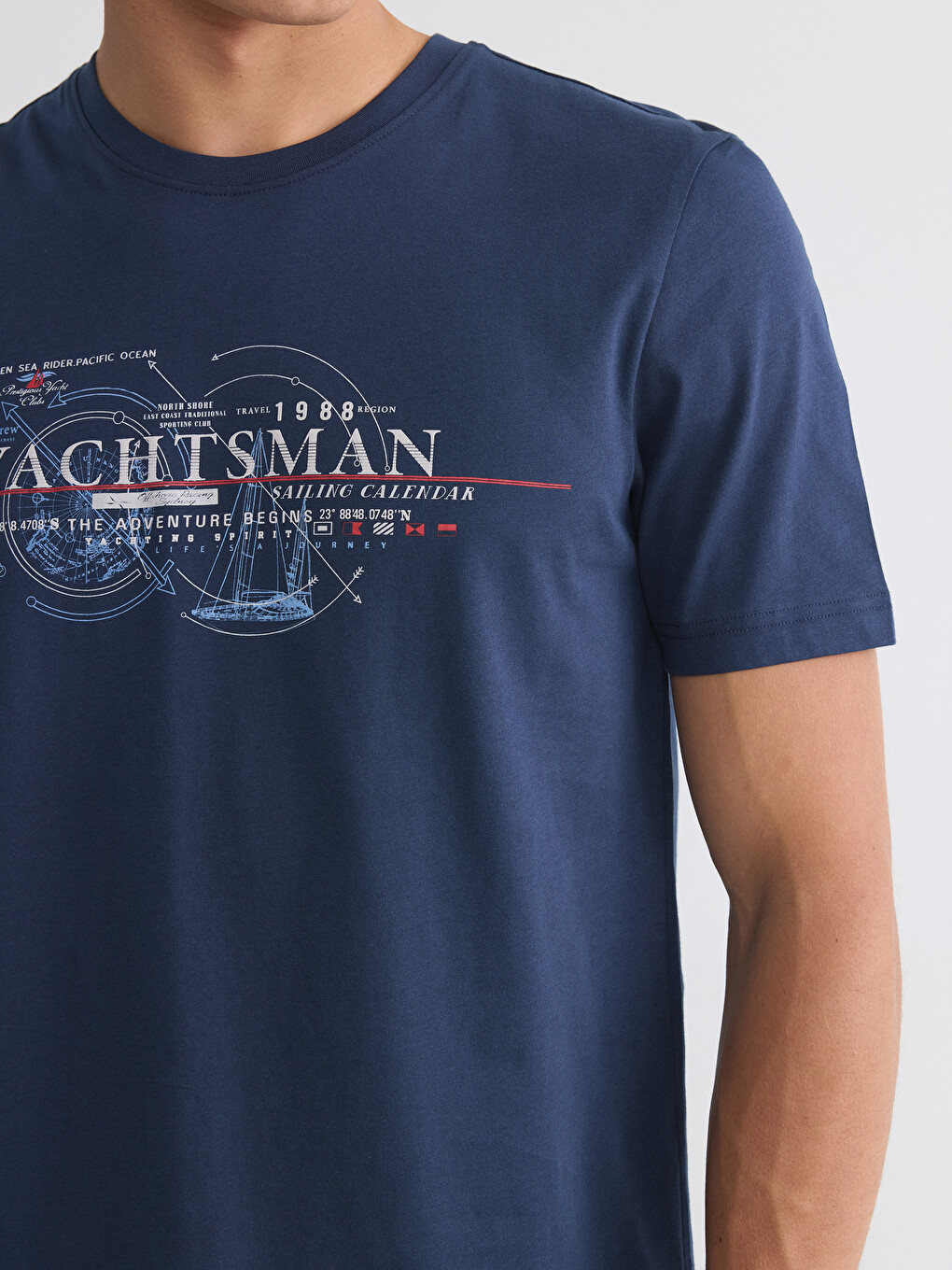 T-shirt I Stampuar Me Jakë Të Rrumbullakët Për Burra-4