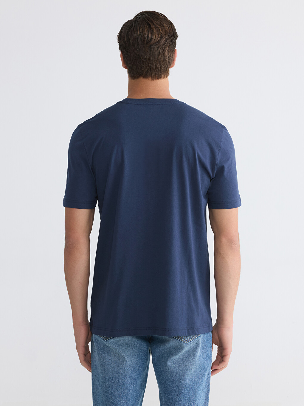 T-shirt I Stampuar Me Jakë Të Rrumbullakët Për Burra-5