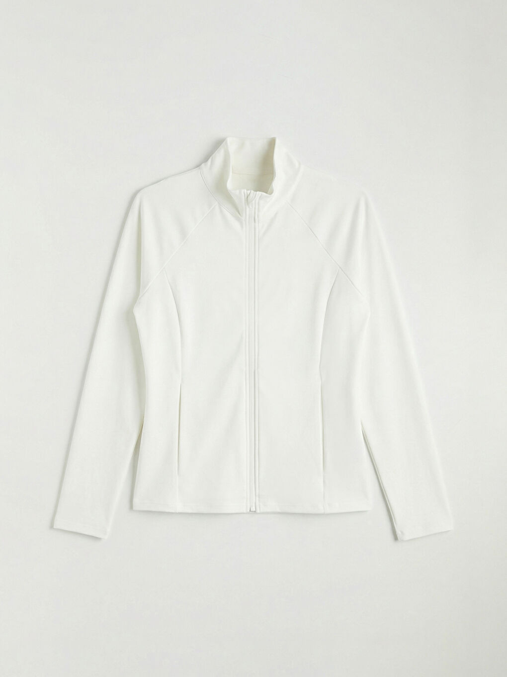 Γυναικείο φούτερ με ψηλό λαιμό, φερμουάρ και οπές για τους αντίχειρες.-4