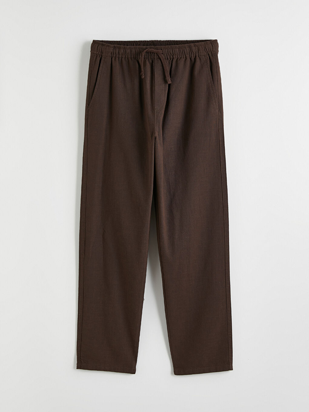 Мужские брюки свободного кроя с эффектом льна-4