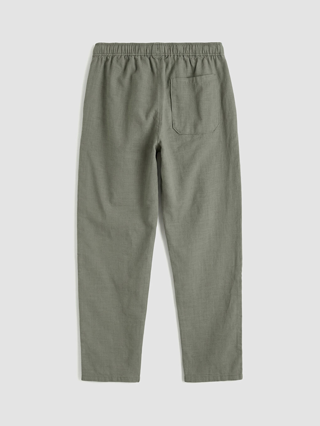 Παντελόνι από ύφασμα με όψη λινού για άνδρες με χαλαρή εφαρμογή-8