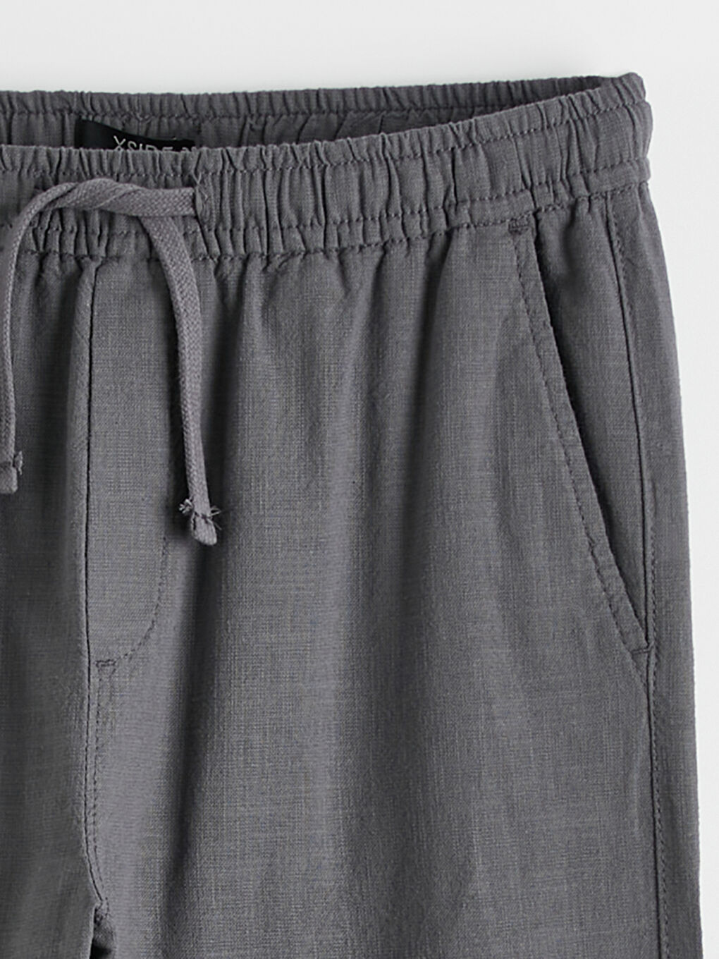 Relaxed Fit Linen-Look Men's Trousers-5