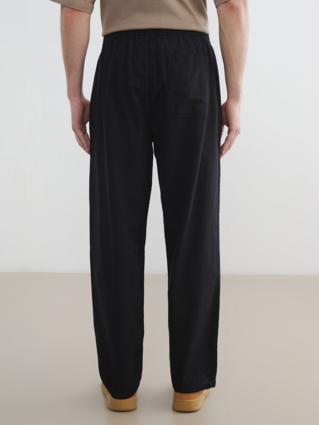 Мужские брюки свободного кроя с эффектом льна-3
