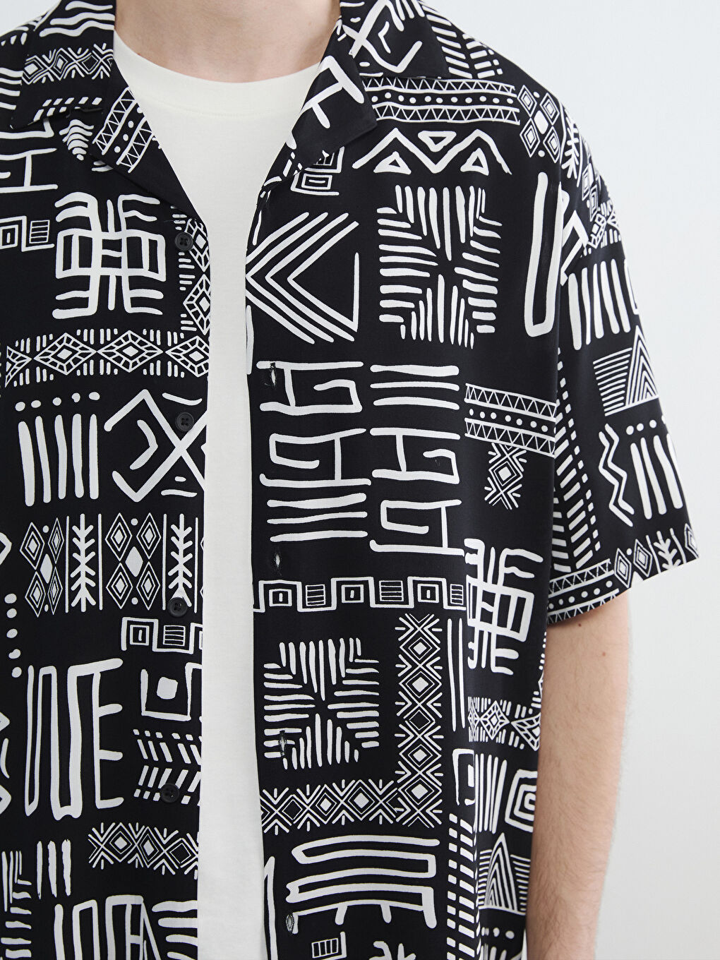 Regular Fit Resort Collar Patterned Men's Shirt-2