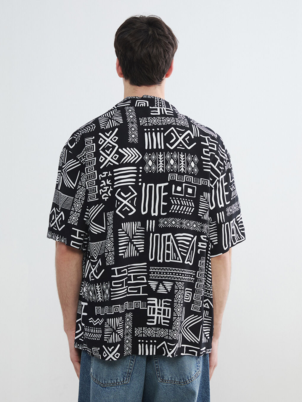 Regular Fit Resort Collar Patterned Men's Shirt-3