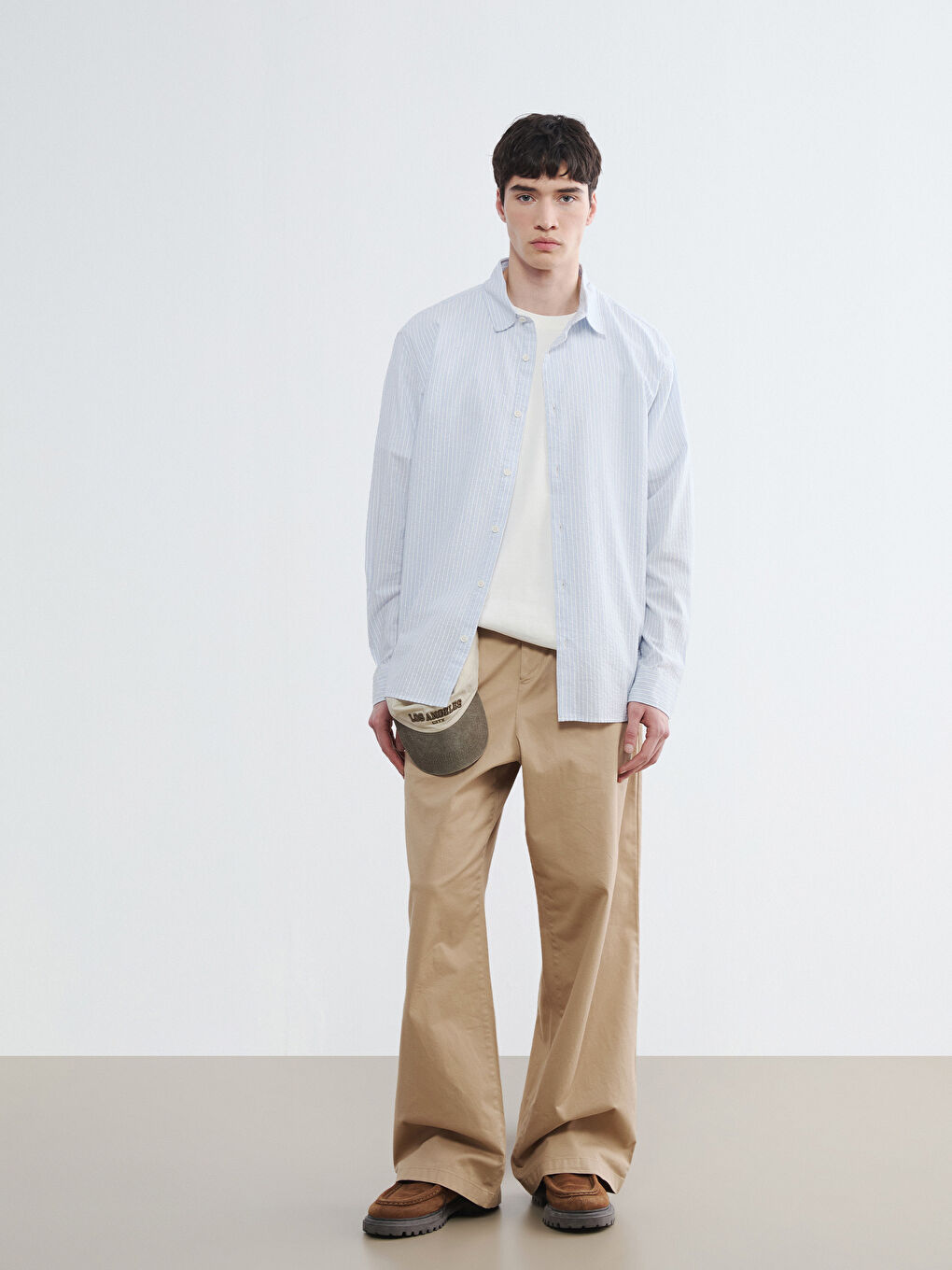 Muška košulja regular kroja sa izgledom lana-1