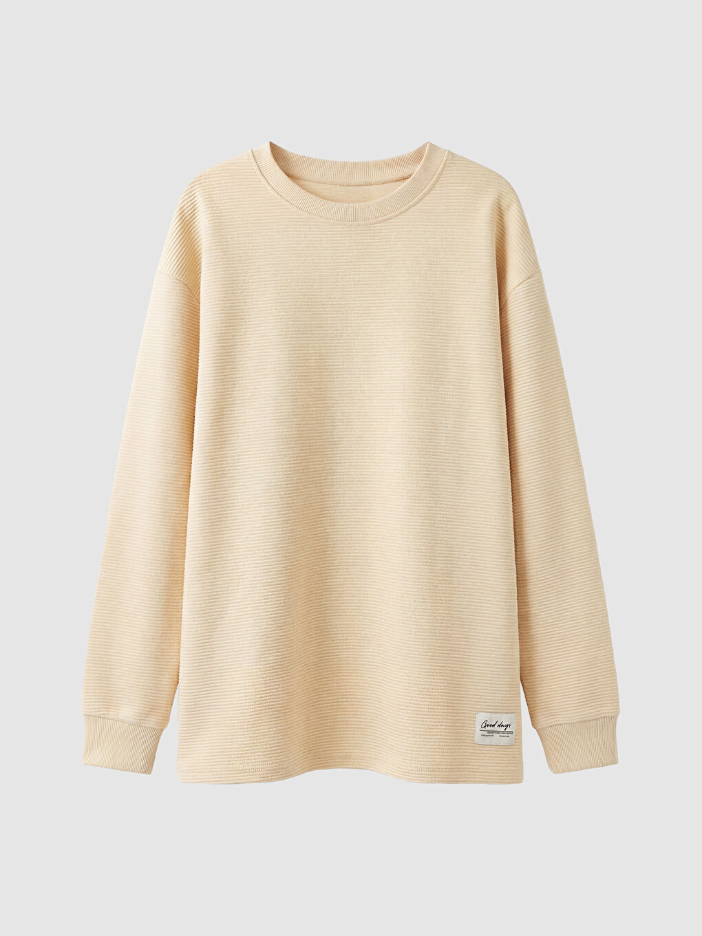 سويت شيرت للأولاد بياقة دائرية بنقشة ملمس