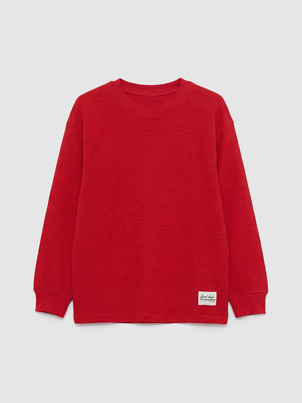 Crew Neck Textured Boys' Sweatshirt