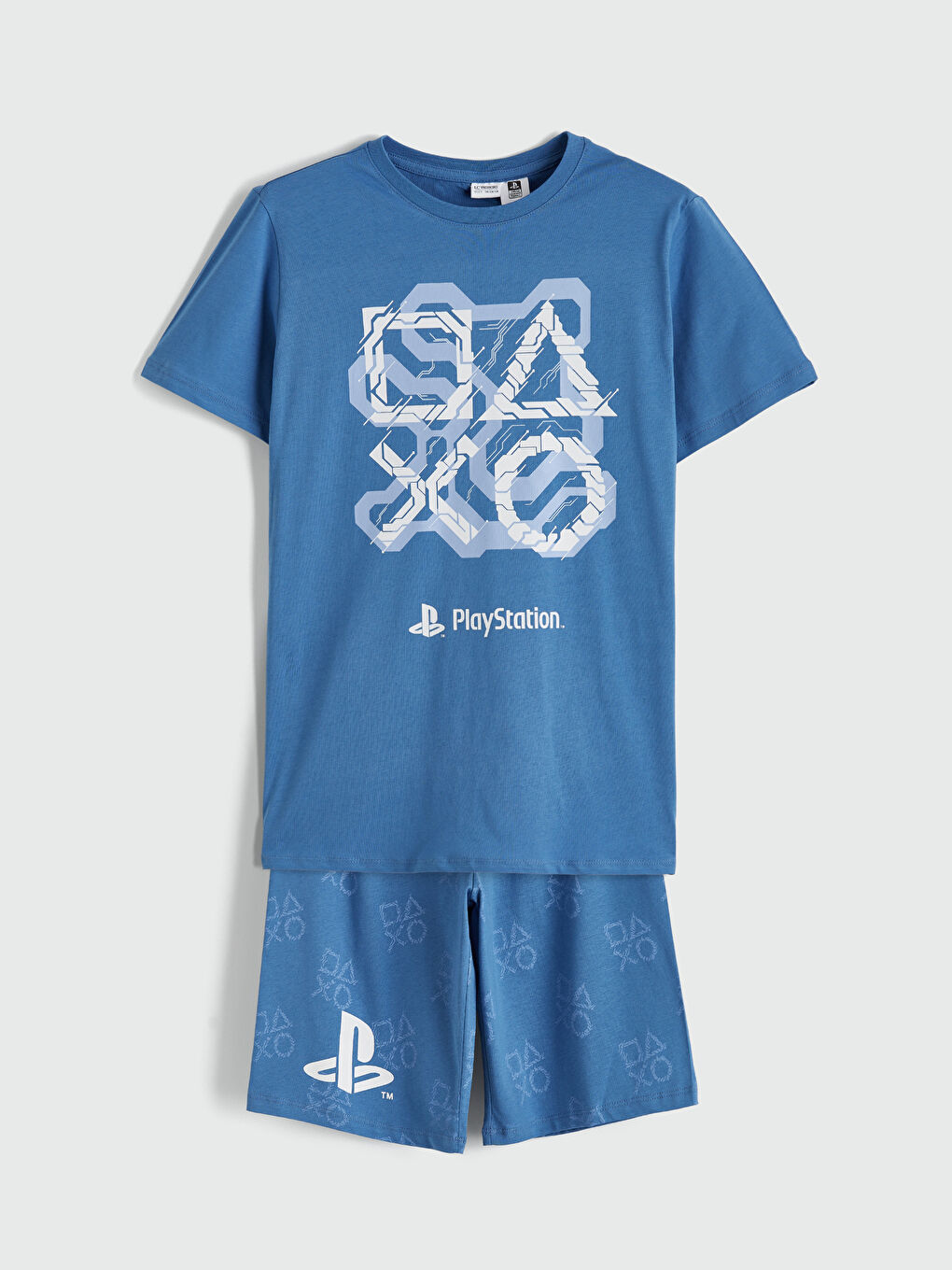 Mavi Erkek Çocuk PlayStation Baskılı Şortlu Pijama Takımı