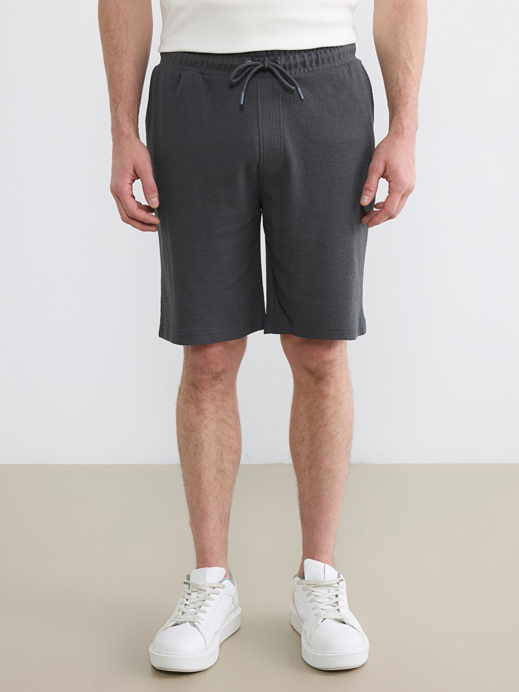 Antrasit Standart Kalıp Erkek Şort-1