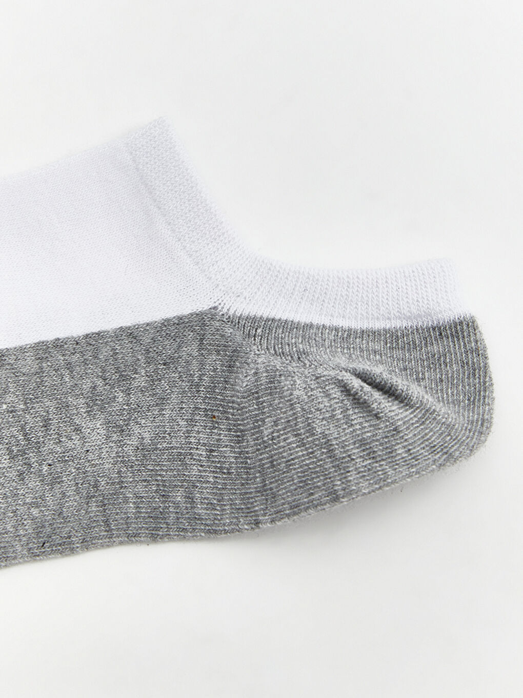 Beyaz Renk Bloklu Erkek Sneaker Çorap 5'li-1