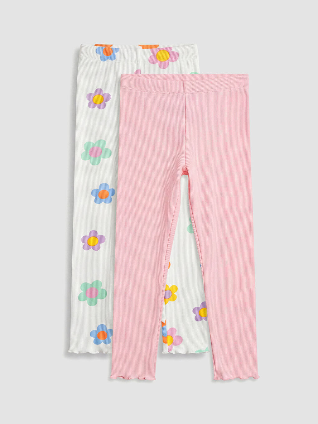 Girls' Two-Pack Leggings with Elastic Waistband