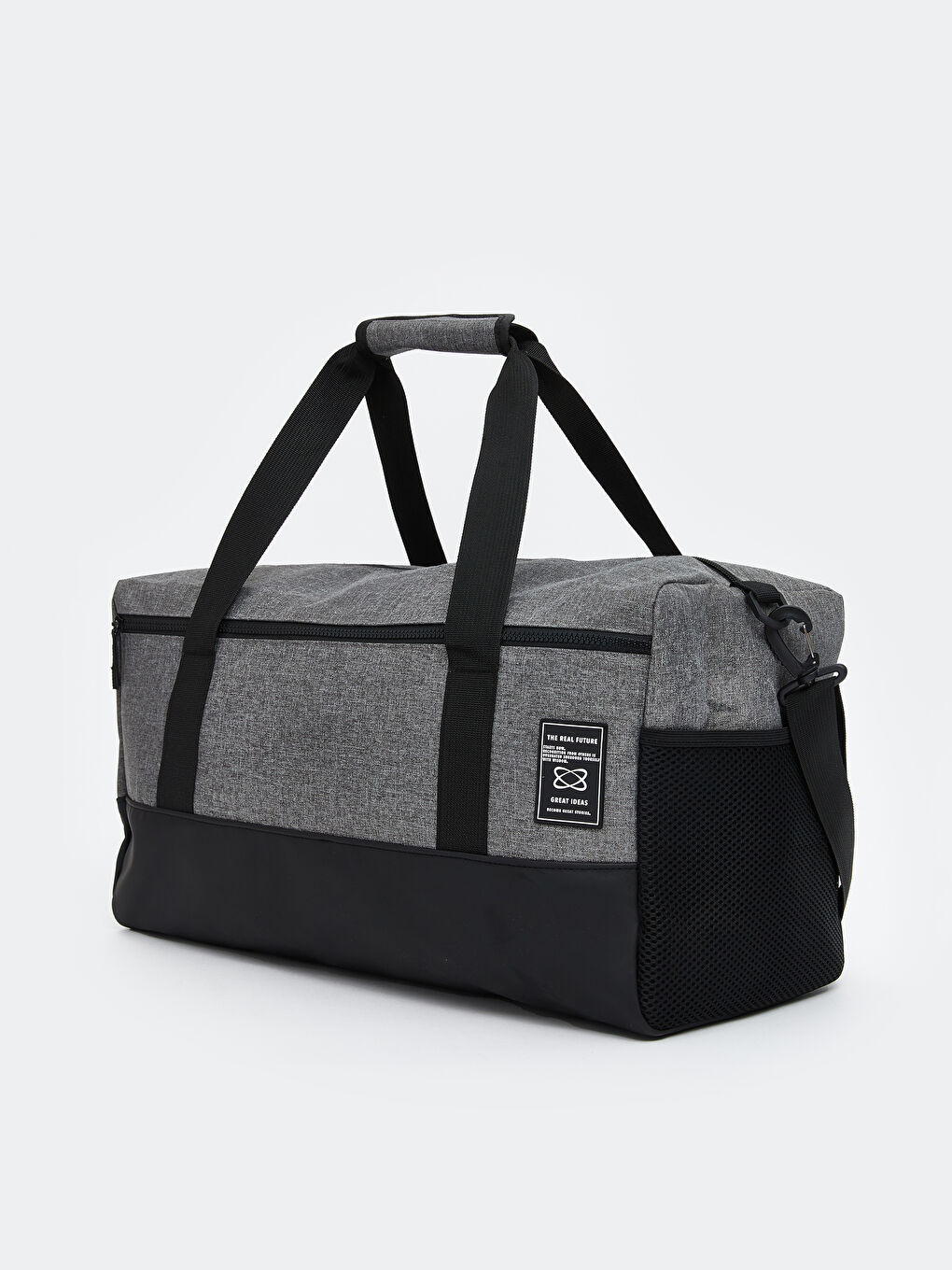 Antrasit Nakışlı Erkek Spor Çantası-1