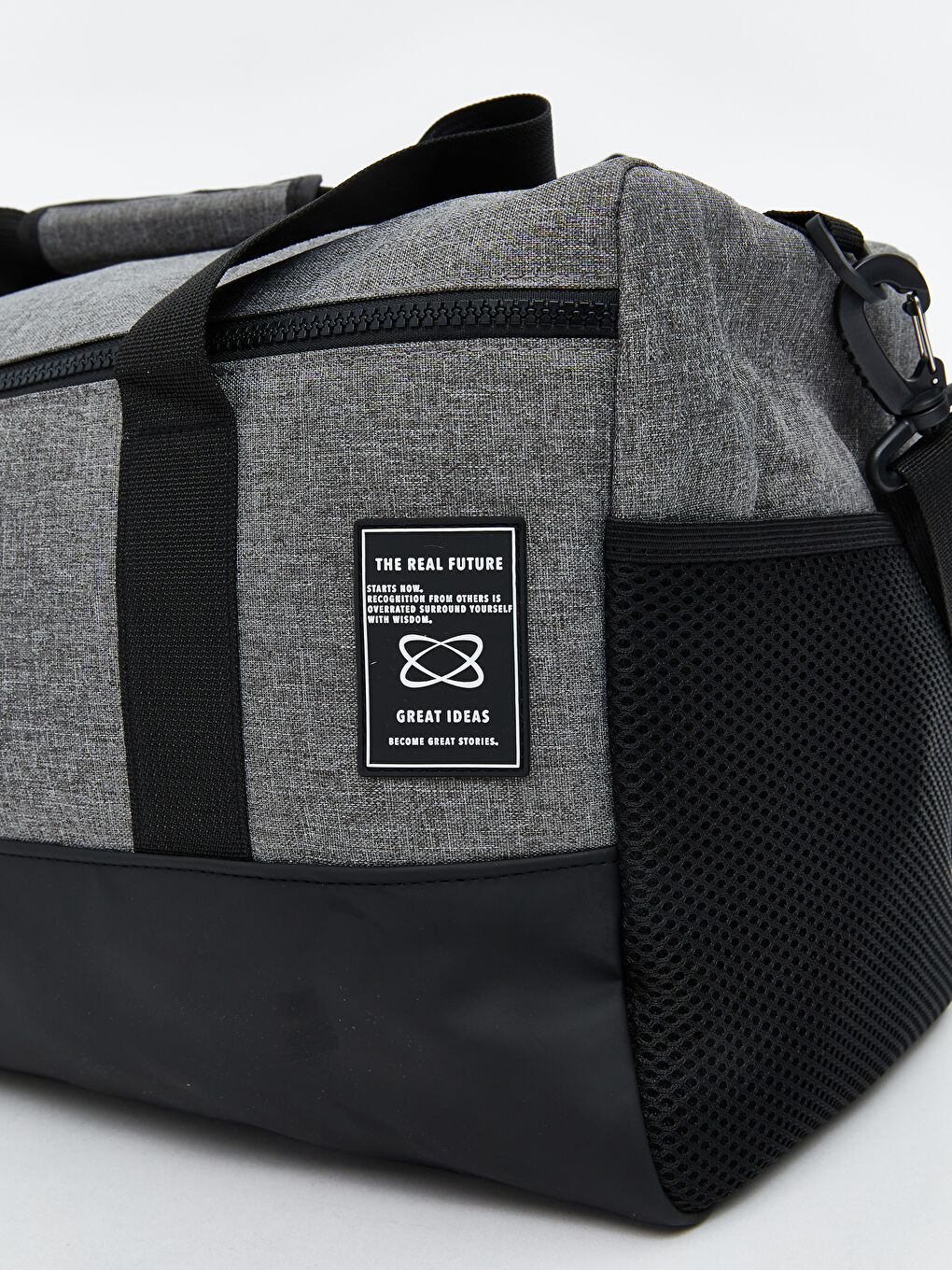 Antrasit Nakışlı Erkek Spor Çantası-3