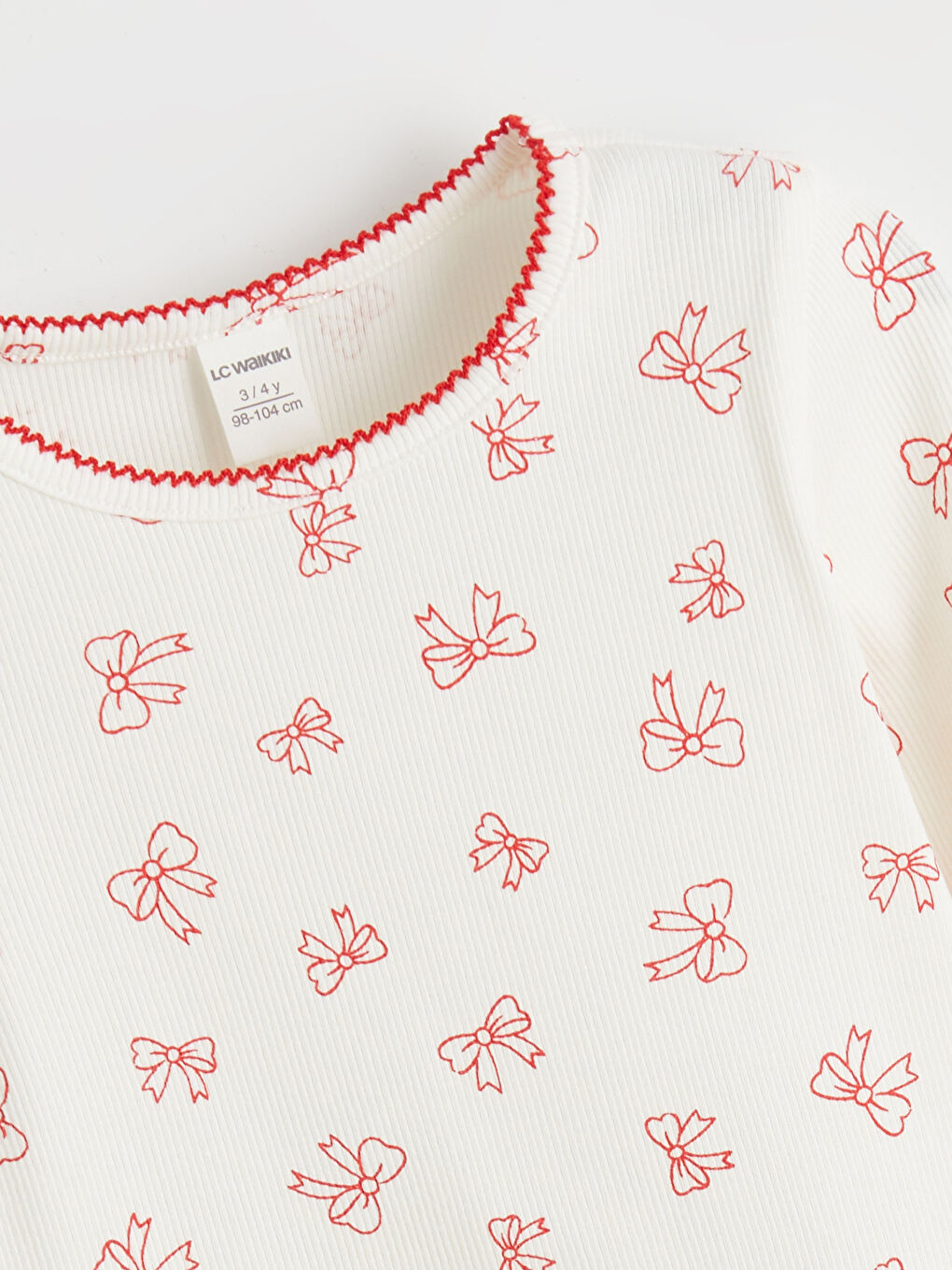 Ribbon-Print Tee and Leggings Set for Girls-2