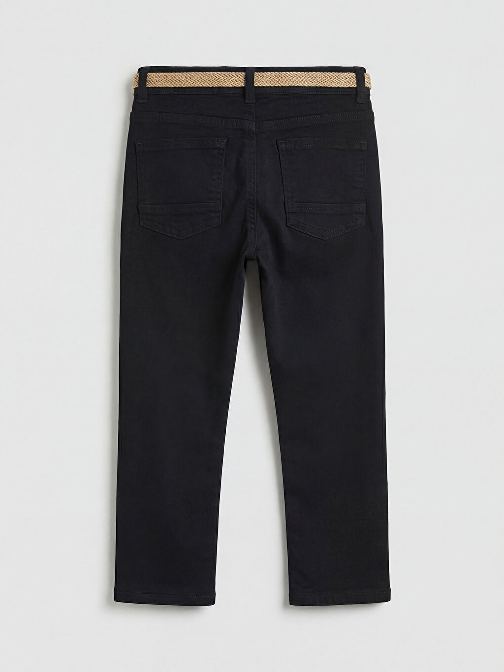 Boys' Belted Gabardine Trousers-1